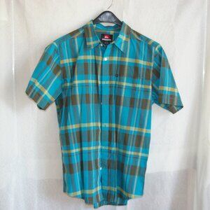 Quicksilver Teal Plaid Button Shirt